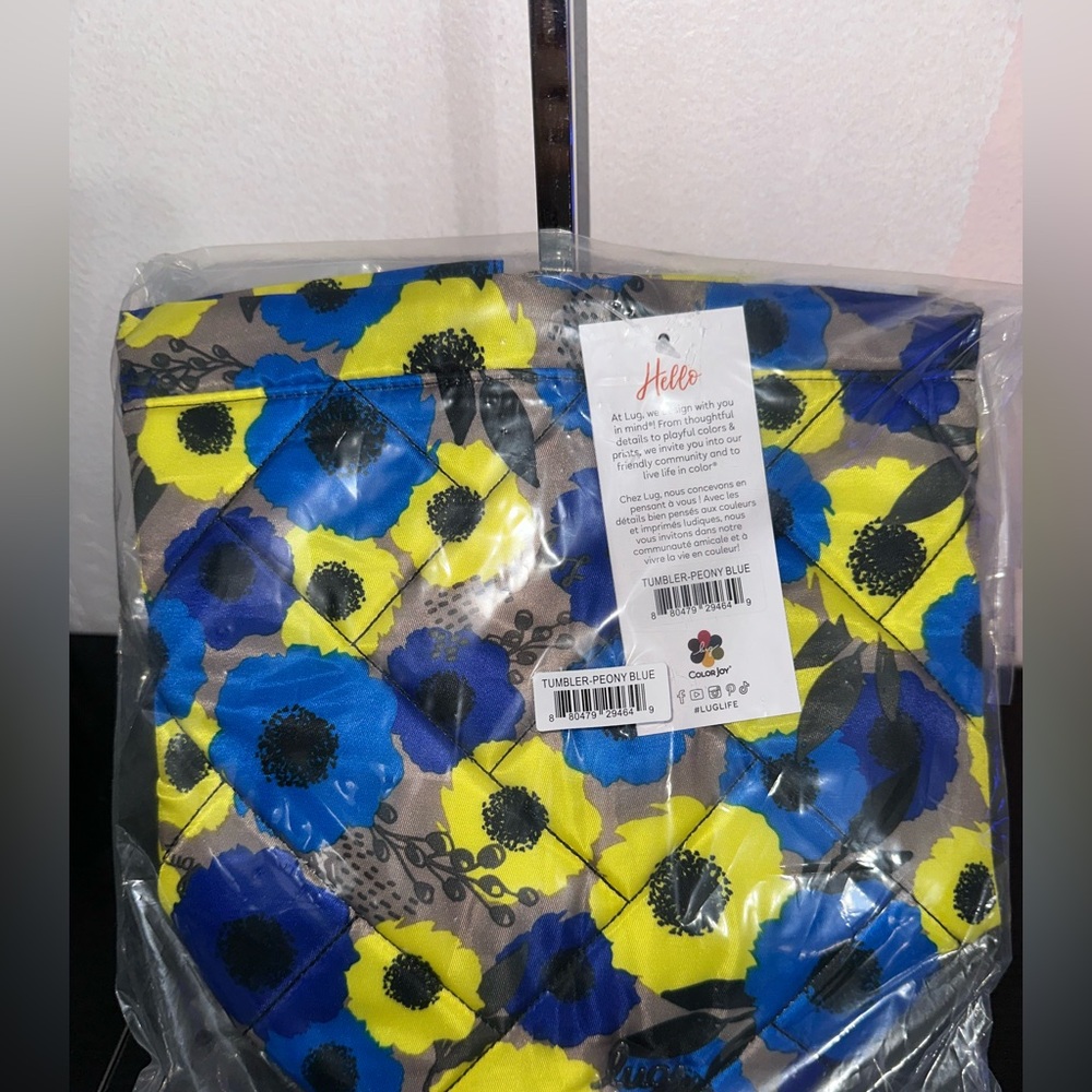 Lug Tumbler Storage Pouch NWT Peony Blue